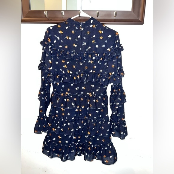 PrettyLittleThing Ladies Blue Ruffled Mid Length Dress Size 6 - Picture 9 of 9